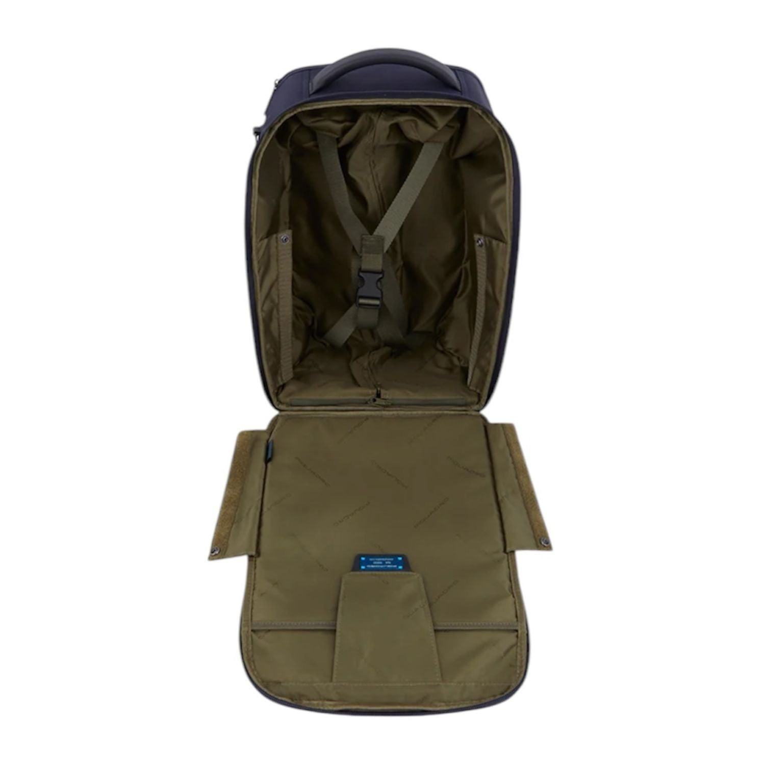 PIQUADRO -Trolley cabina portabile a zaino in tessuto riciclato Brief2, Blu