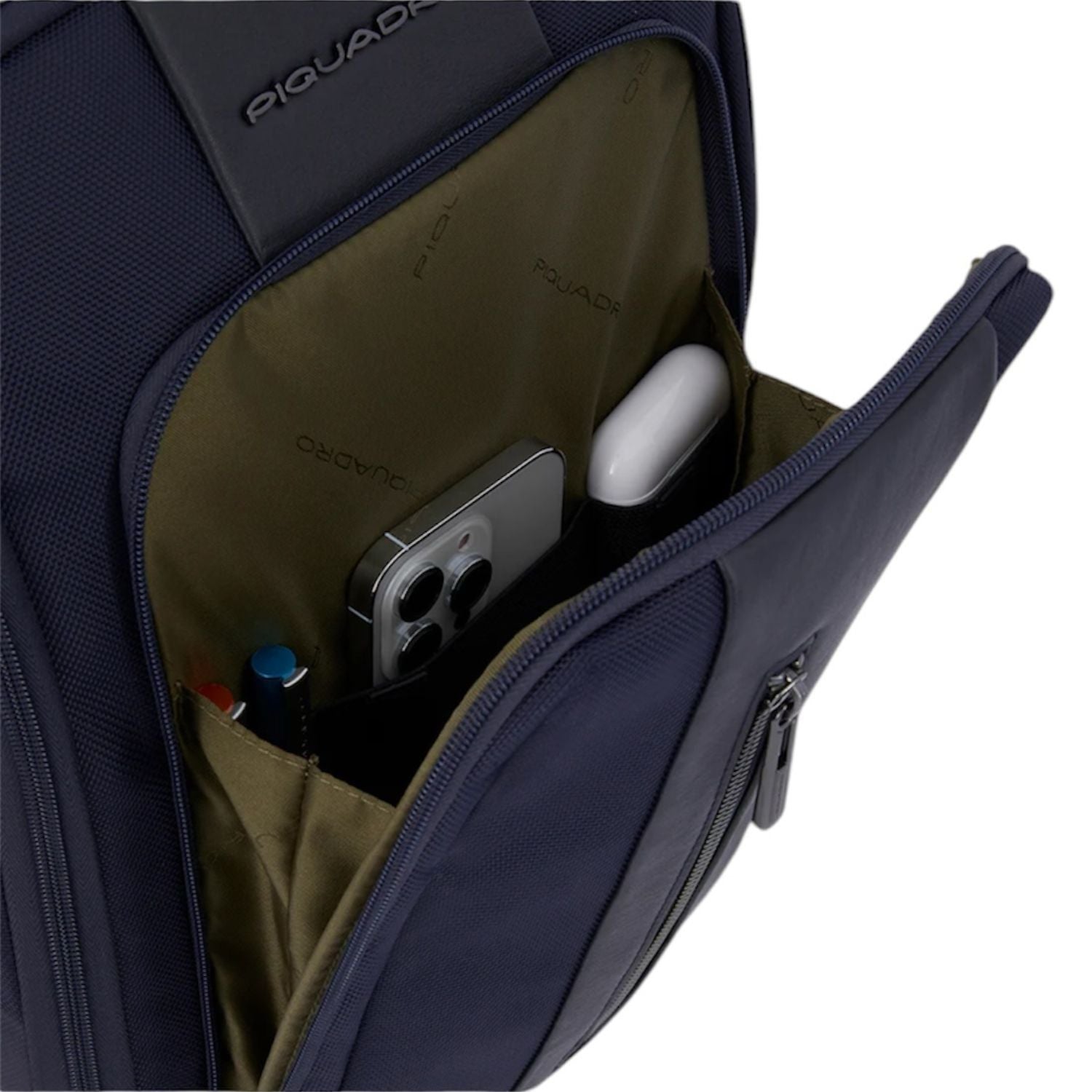 PIQUADRO -Trolley cabina portabile a zaino in tessuto riciclato Brief2, Blu
