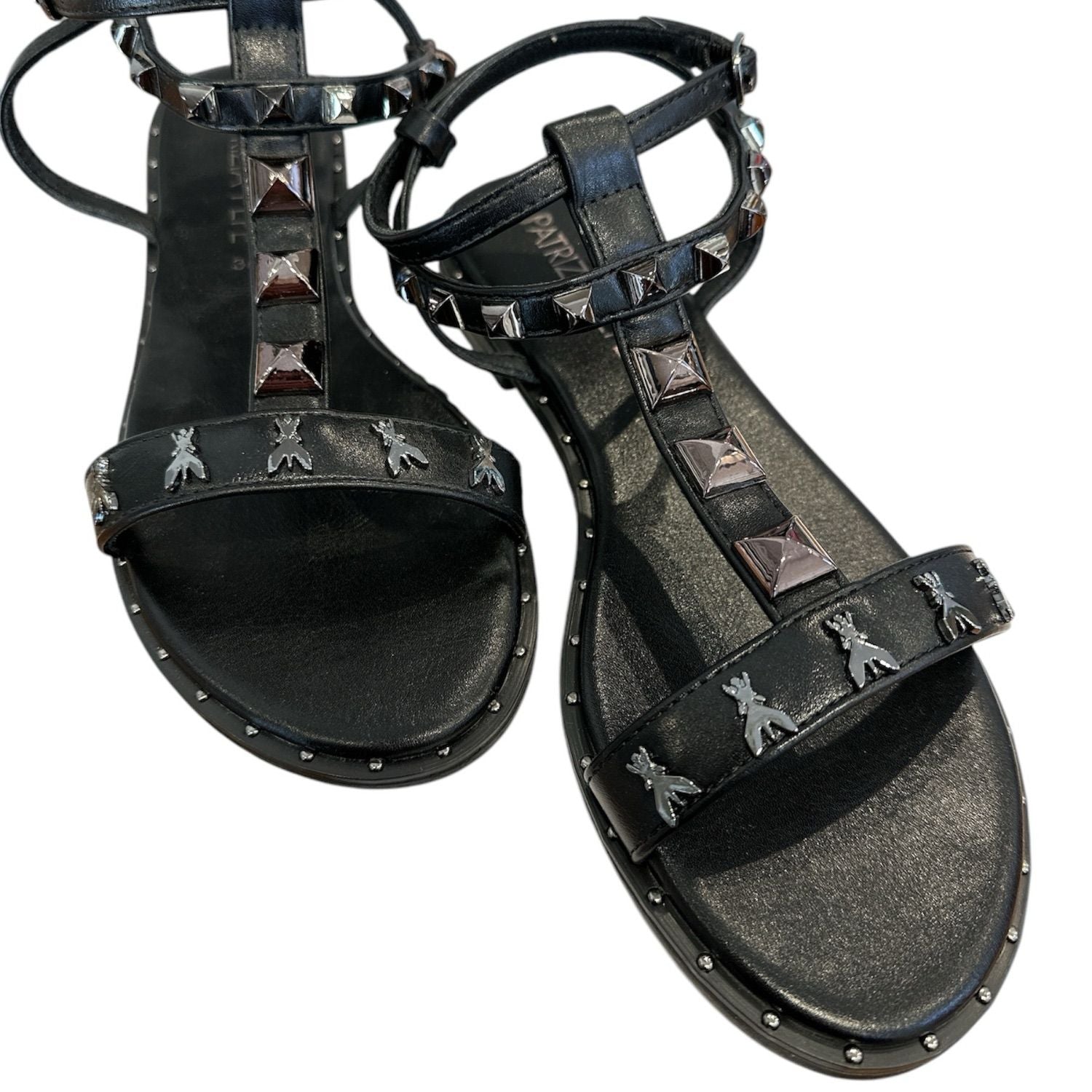 PATRIZIA PEPE - N.36 Sandalo con borchie Argento, Nero