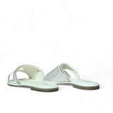 PATRIZIA PEPE - N 37 Ciabattina in pelle con strass, Bianco