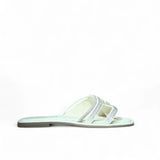 PATRIZIA PEPE - N 37 Ciabattina in pelle con strass, Bianco