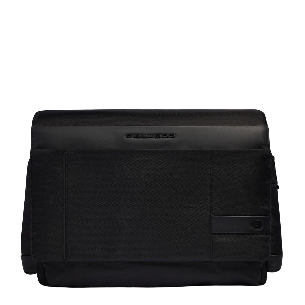 PIQUADRO - Messenger in tessuto riciclato e pelle, Nero 