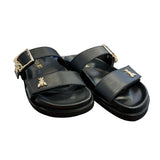 PATRIZIA PEPE - N.35 Ciabatta doppia fascia in pelle, Nero 