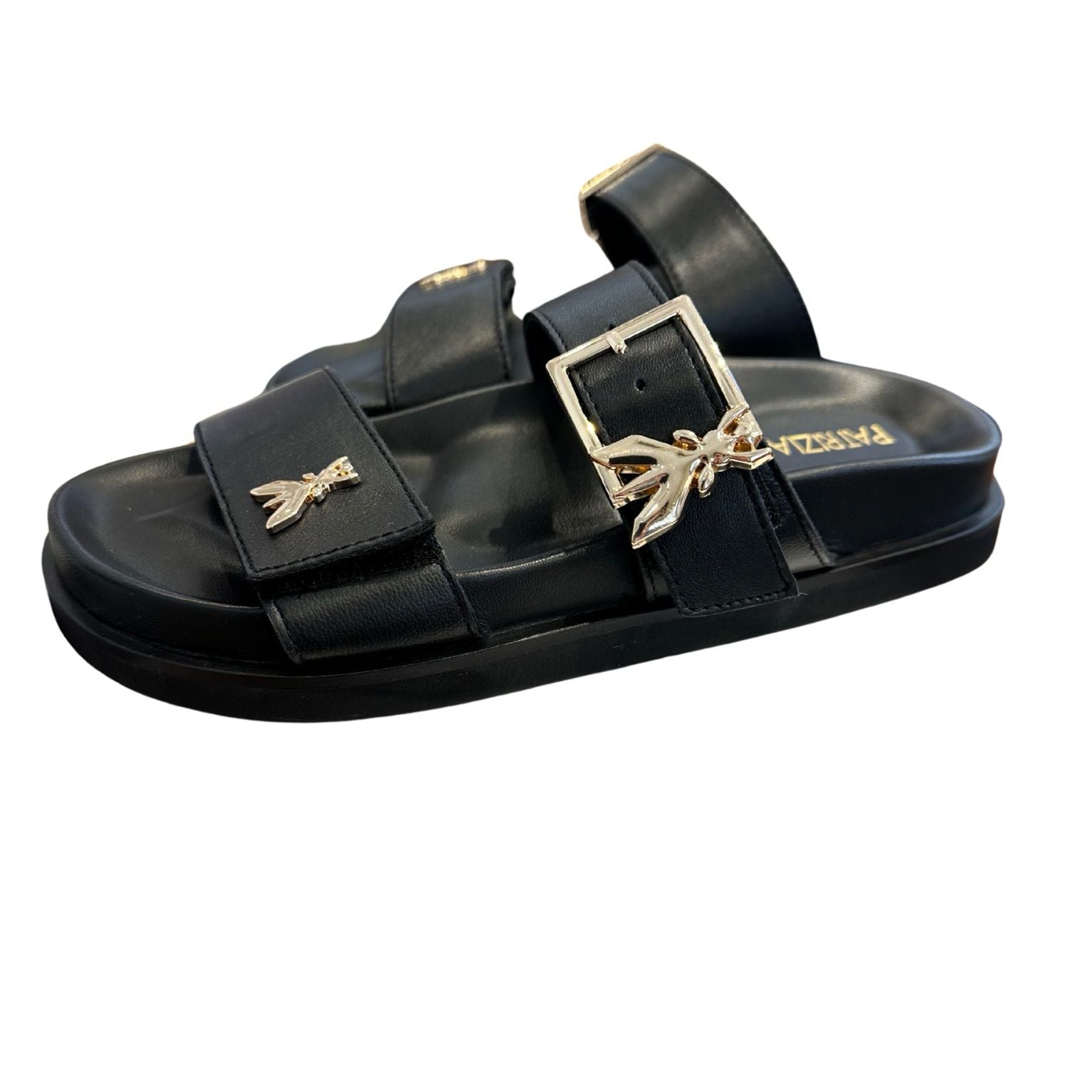 PATRIZIA PEPE - N.35 Ciabatta doppia fascia in pelle, Nero 