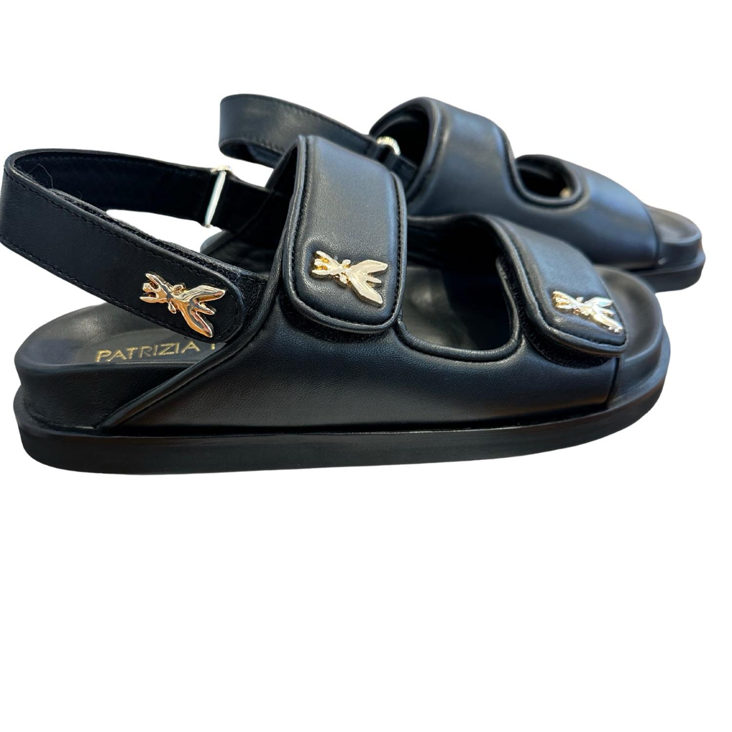 PATRIZIA PEPE - N.37 Sandalo con fasce in pelle, Nero 