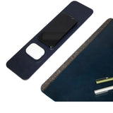 PIQUADRO - Sottomano in pelle con basi ricarica wireless 15W, Blu