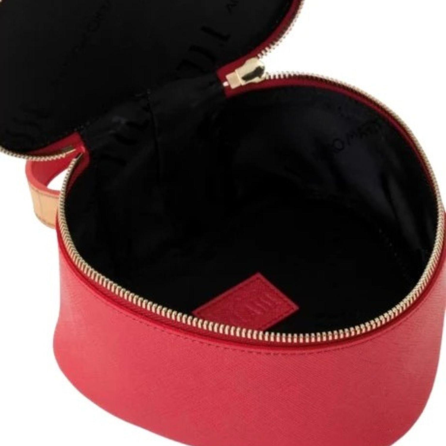 ALVIERO MARTINI - Beauty case a cuore in saffiano, Rosso