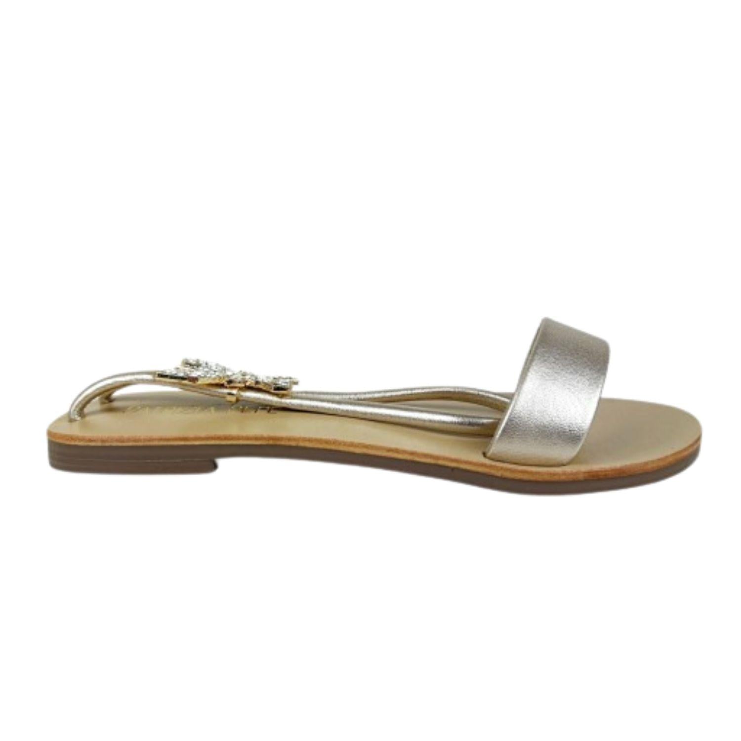 PATRIZIA PEPE - N.36 Sandalo GioIello, Platino oro 