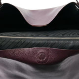 Shopping bag in pelle con pochette interna, Viola