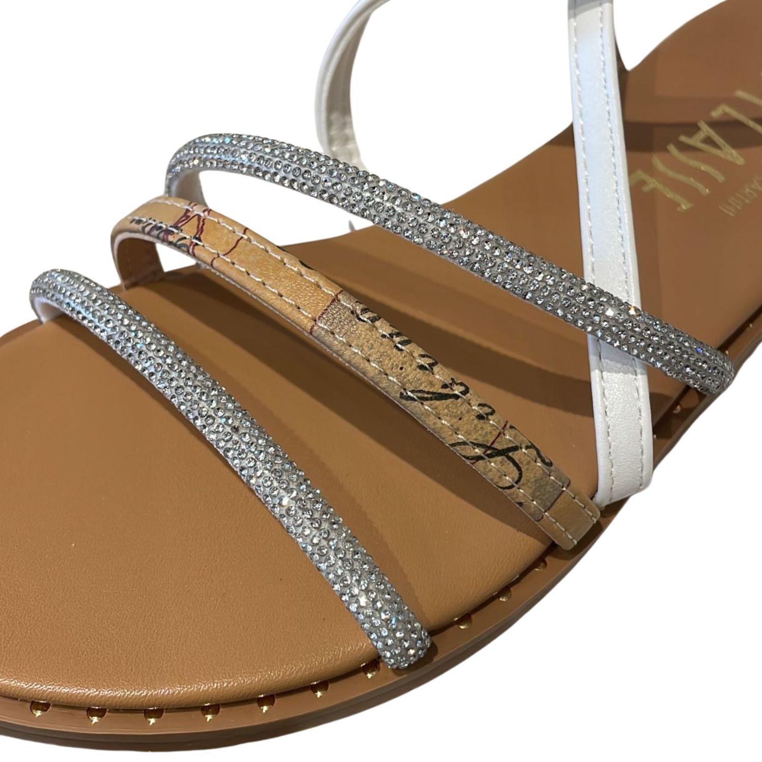 Alviero Martini - N.37 Sandali bassi con Stampa Geo e Glitter Estate 2026, Naturale