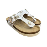 ALVIERO MARTINI - N. 40 Infradito in pelle Geo White, Bianco