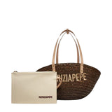 PATRIZIA PEPE - Borsa piccola in paglia, Marrone
