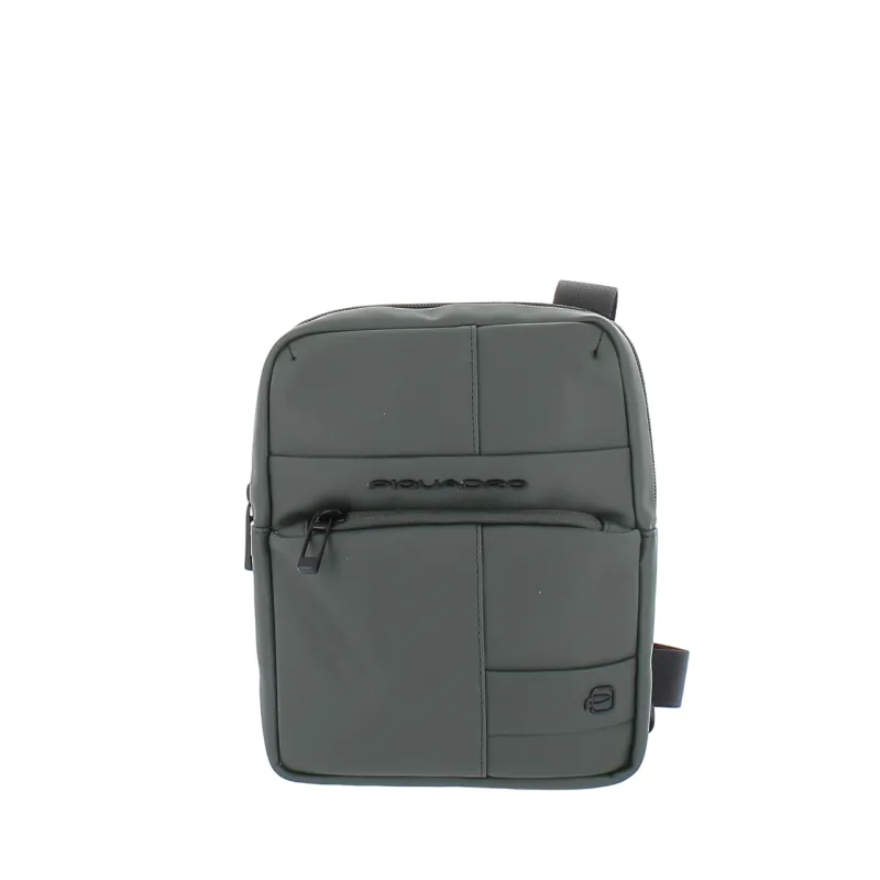 PIQUADRO - Borsello piccolo in tessuto gommato, Verde