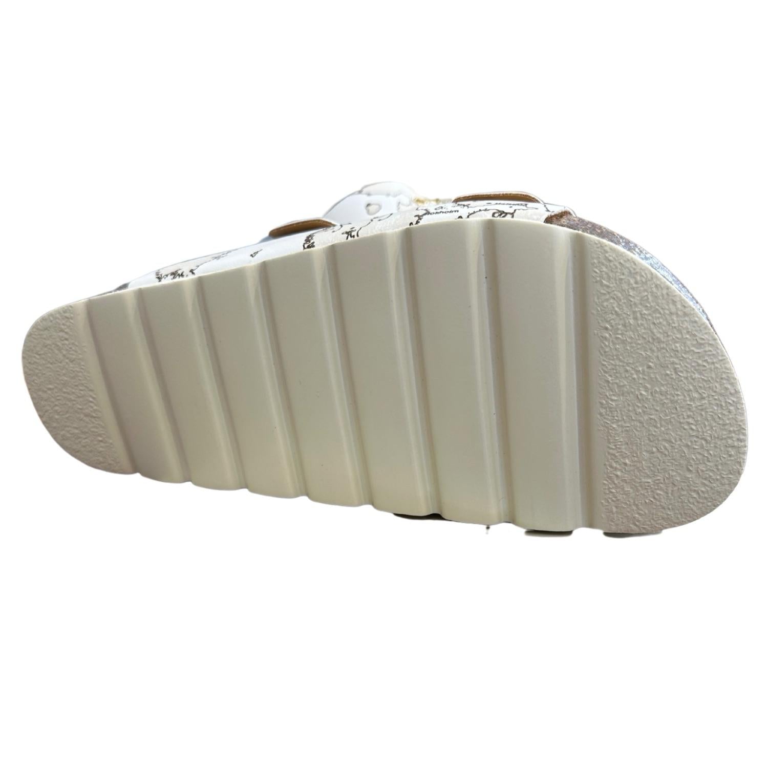 ALVIERO MARTINI - N.38 Ciabatta doppia fascia Geo White, Bianca