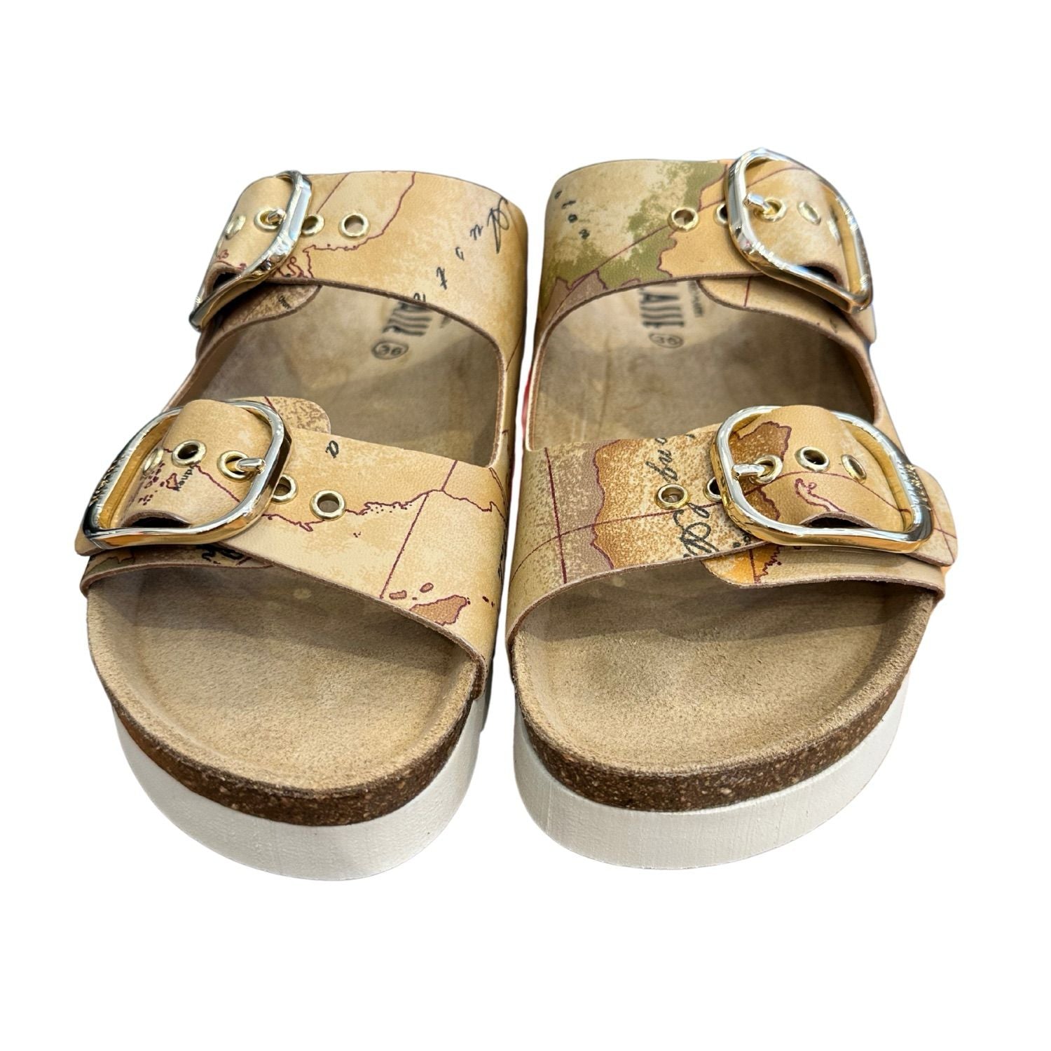 ALVIERO MARTINI - N.37 Ciabatta doppia fascia Geo Classic, Beige
