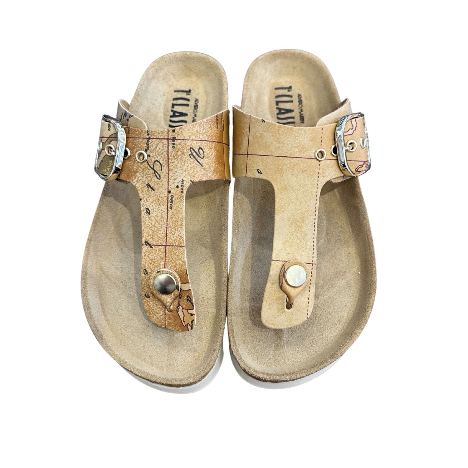 ALVIERO MARTINI - N.36 Infradito in pelle Geo Classic, Beige