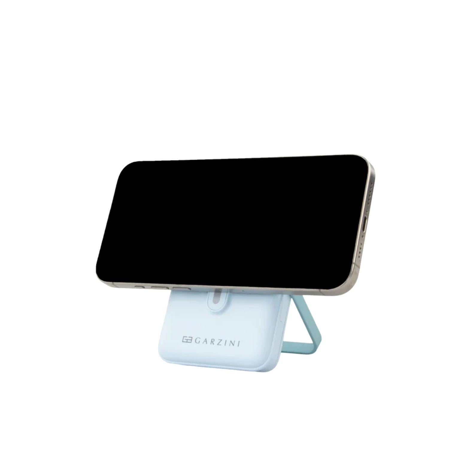 Garzini - Magsafe powerbank con cavi lightning USB-C e Micro-USB, Azzurro