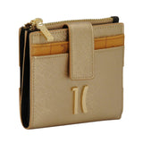 Alviero Martini - Portafoglio piccolo con bottone e zip, Oro