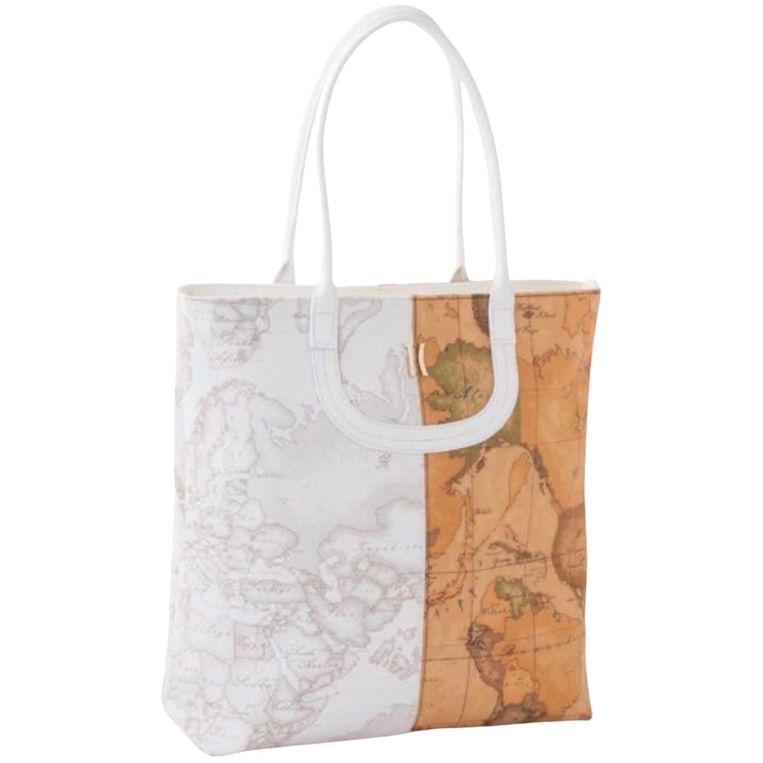 ALVIERO MARTINI - Shopping Geo Mix, Bianco e Beige