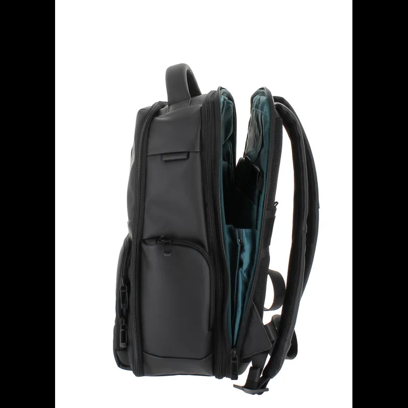 PIQUADRO -Zaino porta pc da 15,6 in tessuto impermeabile, Nero