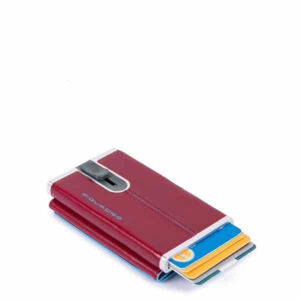 PIQUADRO - Compact wallet per banconote e carte di credito Blue Square - Rosso outlet online Gift42 Boutique Rimini