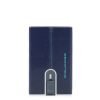 PIQUADRO - Compact wallet per carte di credito con molletta Blue Square - Blu outlet online Gift42 Boutique Rimini