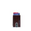 PIQUADRO - Compact wallet per carte di credito con sliding sy Blue Square - Mogano outlet online Gift42 Boutique Rimini