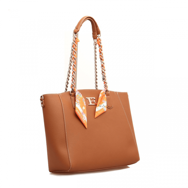 ERMANNO SCERVINO - Shopping Bag in ecopelle Eba Summer Marrone outlet online Gift42 Boutique Rimini